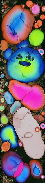 Free abstract bookmark featuring neon colors